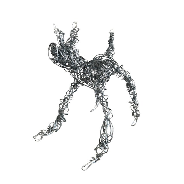 Folk Art Hand-Made, One-of-a-Kind Wire Dog by Artist Christopher Shoemaker, 8.5” X 6” For Sale - Image 3 of 11