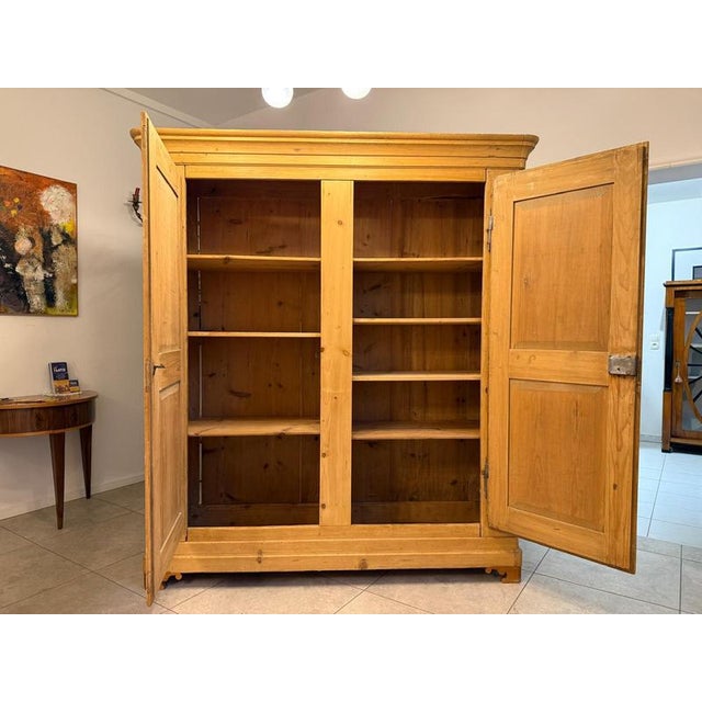 SALE Quaint antique farmhouse cupboard, natural wood, from the Biedermeier period. Dimensions: Height x Width x Depth 205...