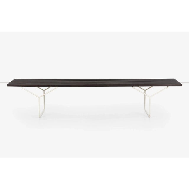 Harry Bertoia Early Solid Rosewood Slat Bench 1951 First Year Production, Original white painted base, Oil finish. Retains...