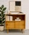 Mid Century Modern Oak Bookcase Cabinet featuring clean lines, sliding doors, and a roomy open shelf — perfect for books,...