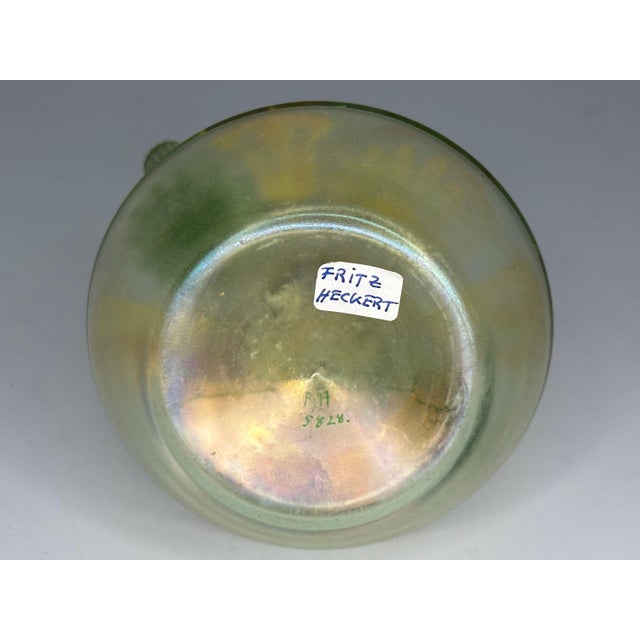 Glass Fritz Heckert Art Glass Vase, Enameled Egyptian Revival Decor For Sale - Image 7 of 10