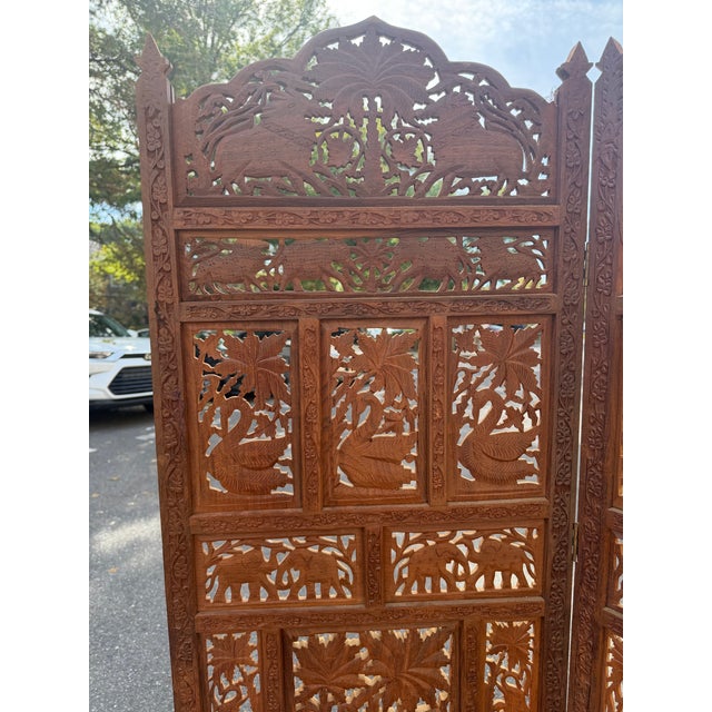 Vintage Hand Carved Wood Room Divider For Sale In Washington DC - Image 6 of 10