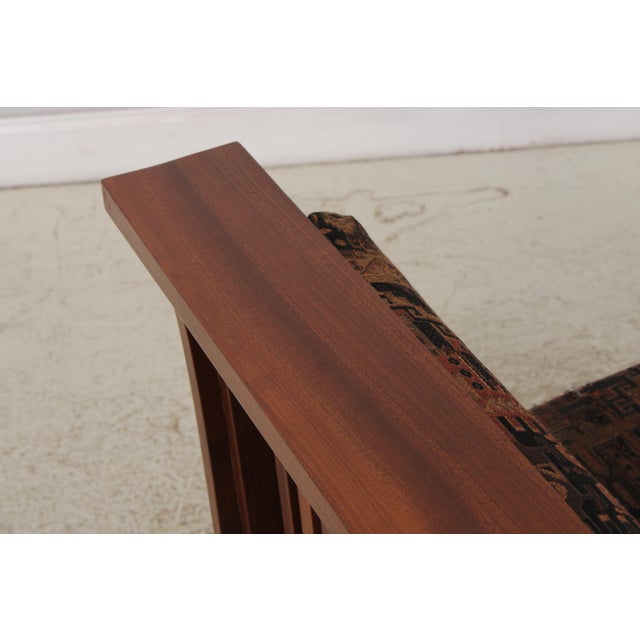 Mission Style Solid Mahogany Cube Arm Chair For Sale - Image 10 of 13