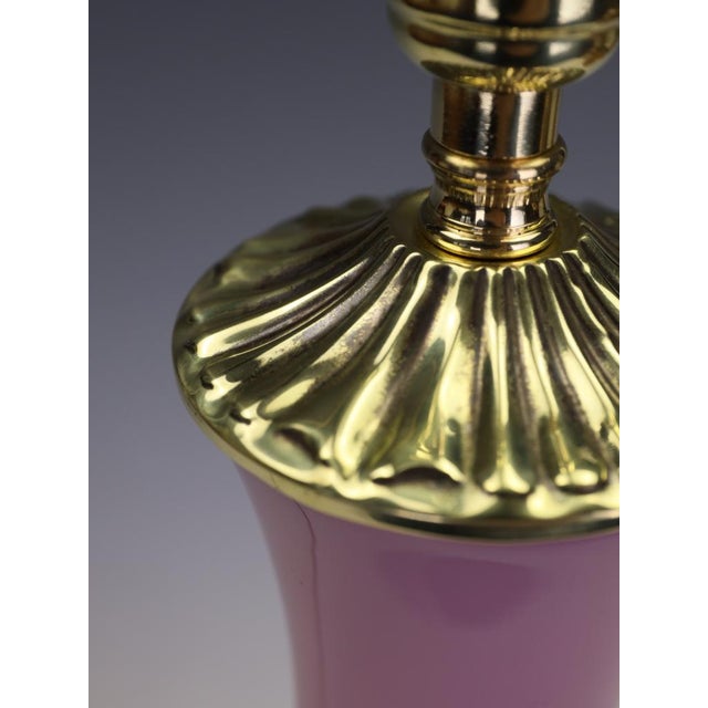 Antique 19th Century French Pink Opaline Glass Baluster Table Lamp, 1870 For Sale - Image 11 of 15