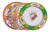 Enameled Pink and Green Tin English Plates - Set of 4 For Sale