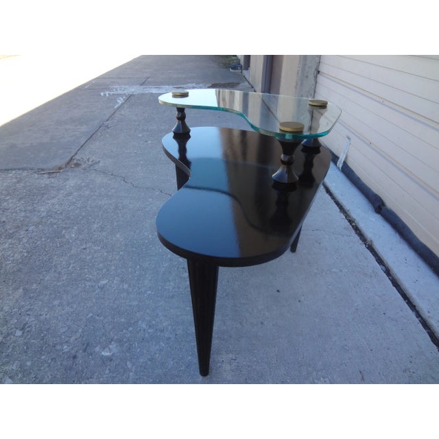 1950s French Modern Cerused Two Tiered Table For Sale - Image 5 of 11