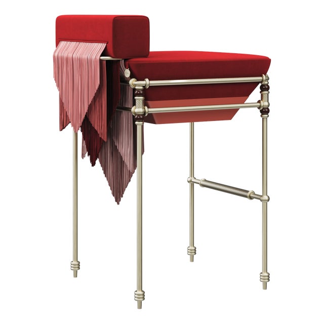 Seraphine Bar Chair with Fringes from Ottiu For Sale