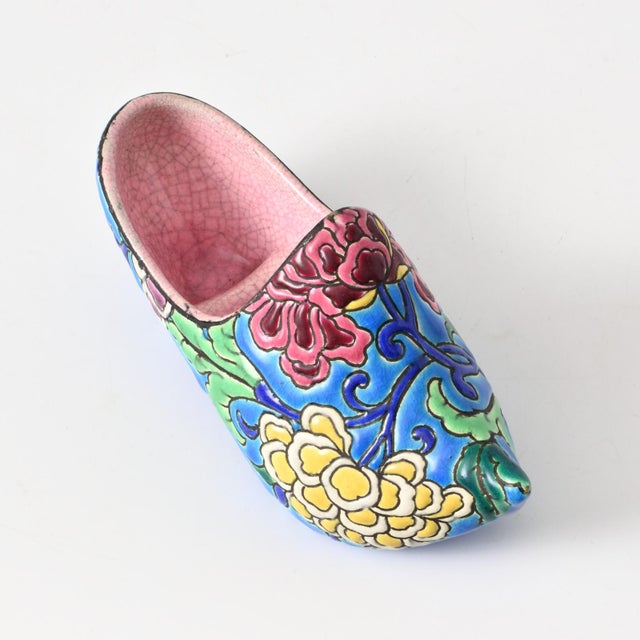 Enameled Pottery Shoe from Longwy, 1930s For Sale - Image 10 of 10