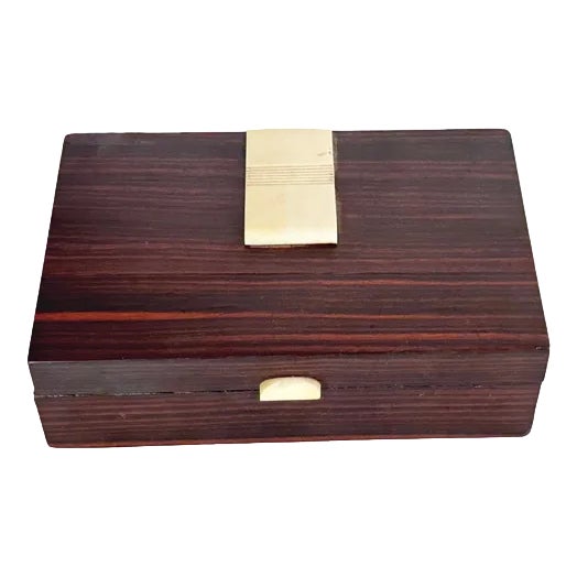 Decorative Box for Cigarettes in Wood and Bakelite Brown and White Color, France, 1960s For Sale