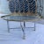 1970s Mid-Century Modern Chrome X-Base Coffee Table Having Scalloped Brass Glass For Sale - Image 5 of 13