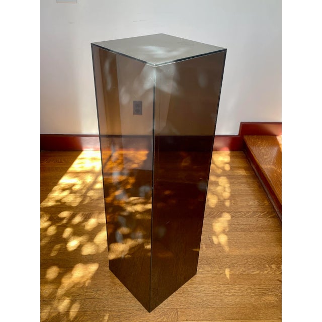 Vintage 1970s Black Lucite Pedestal For Sale - Image 4 of 13