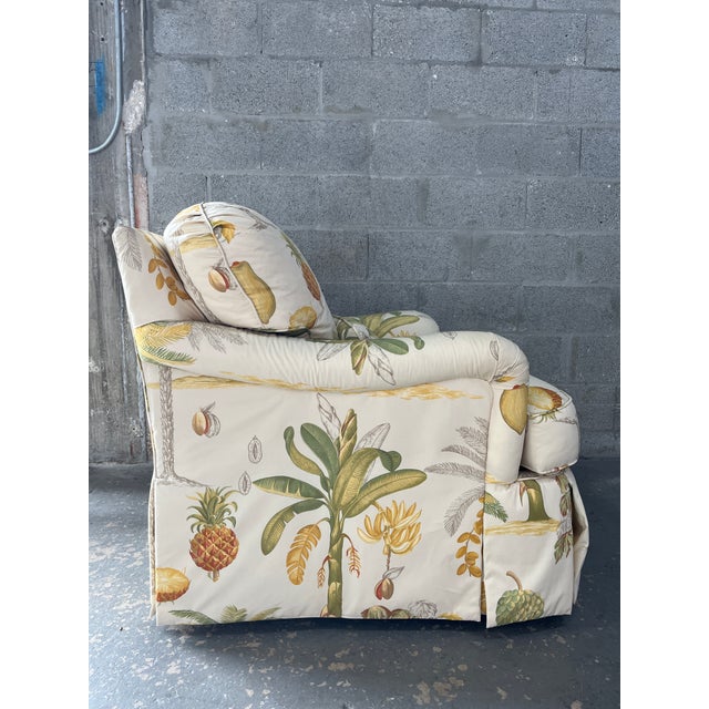 Sherrill Furniture Botanical Print Upholstered Lounge Chair by Sherrill Furniture Co. Circa 1980's. For Sale - Image 4 of 18