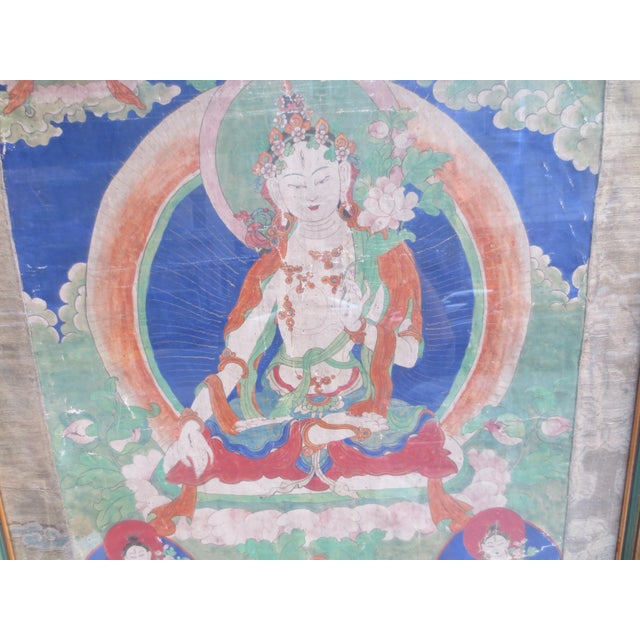 Antique Tibetan Tanka White Tara 18th For Sale In New York - Image 6 of 14