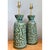 Mid-Century Modern Vintage Mid-Century Modern Green Textured Ceramic Table Lamps - a Pair For Sale - Image 3 of 12