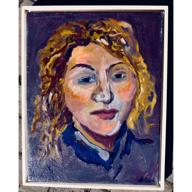 2020s "Portrait of a My Friend" Contemporary Oil Painting by Martha Holden, Framed. For Sale - Image 5 of 5