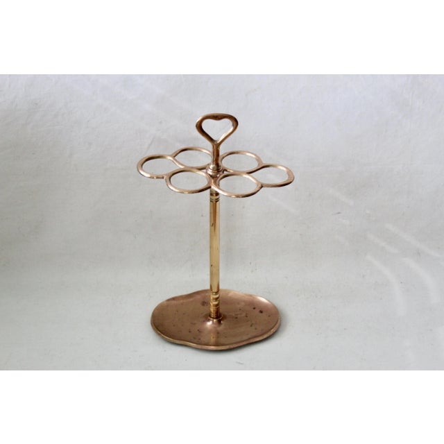 Vintage Mid Century Six Ring Sectional Brass Umbrella Stand For Sale - Image 9 of 9