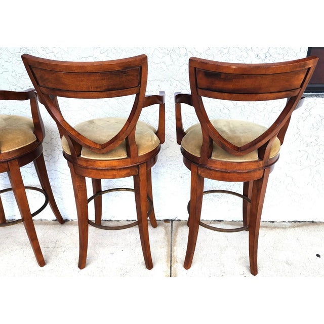 Century Furniture Swivel Bar Stools Set of 4 For Sale - Image 10 of 18