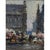 Early 20th Century Antique Signed Oil Painting on Board 'Brussels Flower Market on the Grand Place' For Sale - Image 5 of 17
