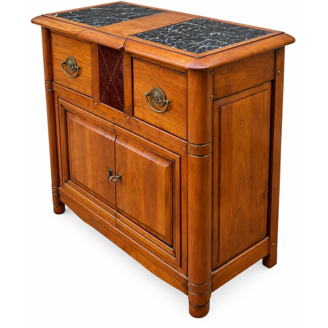 Small Antique Cherry Wood Entryway Sideboard, 1970s For Sale - Image 3 of 11