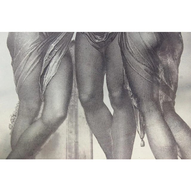 Vintage The Three Graces Drypoint Etching on Metal Plate, Framed For Sale - Image 9 of 11