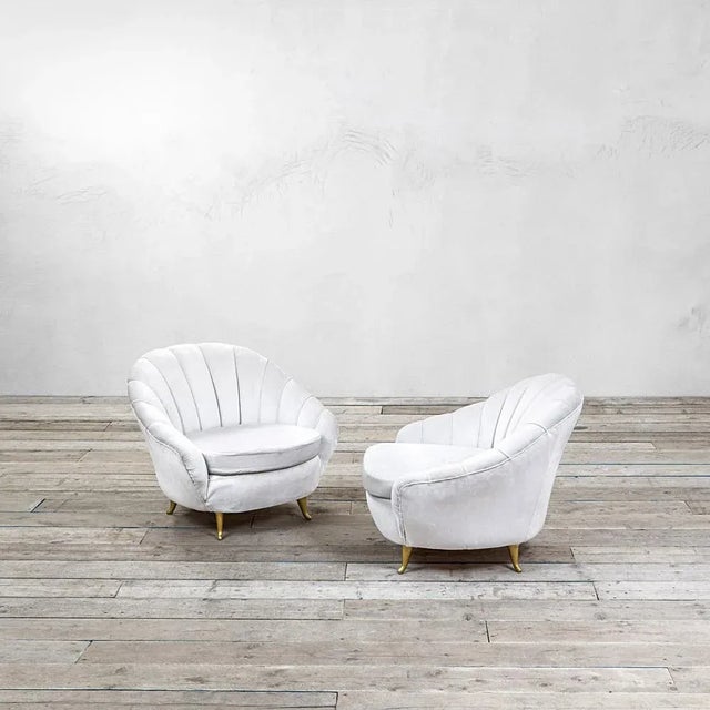 Metal White Fabric Lounge Chairs from Isa Bergamo, 1950s, Set of 2 For Sale - Image 7 of 7