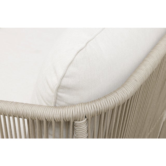 Alpine Teak Wood Outdoor Loveseat With Gray Rope Design For Sale - Image 4 of 15