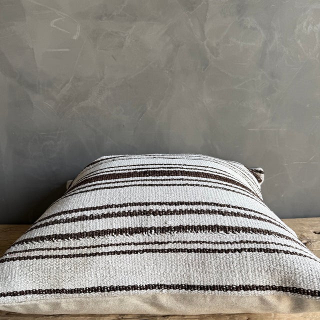 Vintage Rug Pillow Cover With Stripes For Sale In Los Angeles - Image 6 of 6