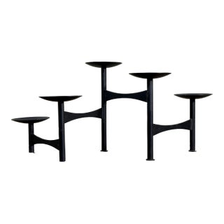 Vintage Mid Century Modern Articulating Atomic Pillar Candle Holder For Sale