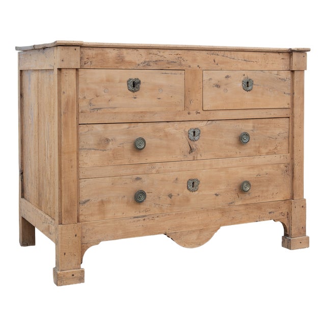 Antique French Chest of Drawers in Walnut and Cherry Wood, 1880 For Sale
