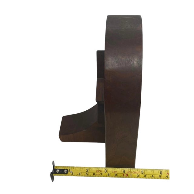 Mid 20th Century Rustic Handcrafted Mahogany Bookends With Star Motif - A Pair For Sale - Image 10 of 13