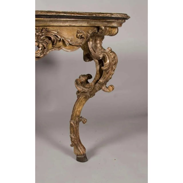 Rococo Mid 18th Century Italian Rococo Painted and Gilded Console For Sale - Image 3 of 10