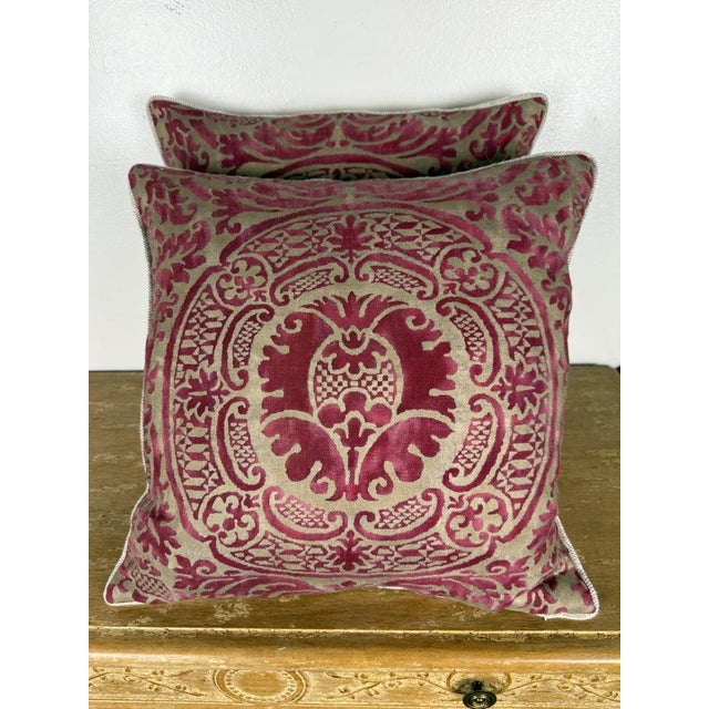 Early 21st Century Pair of Exceptional Fortuny Textile Pillows From 1940s Italian Villa Draperies For Sale - Image 5 of 8