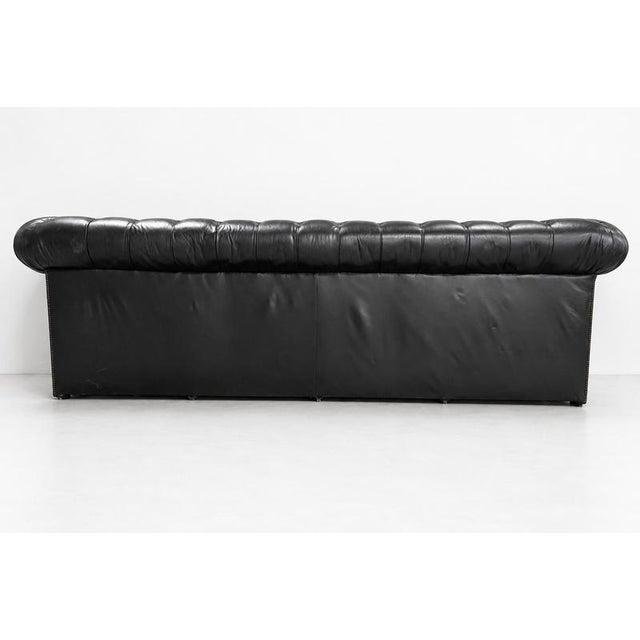 Vintage Chesterfield Black Leather Sofa, 1980s For Sale - Image 10 of 11