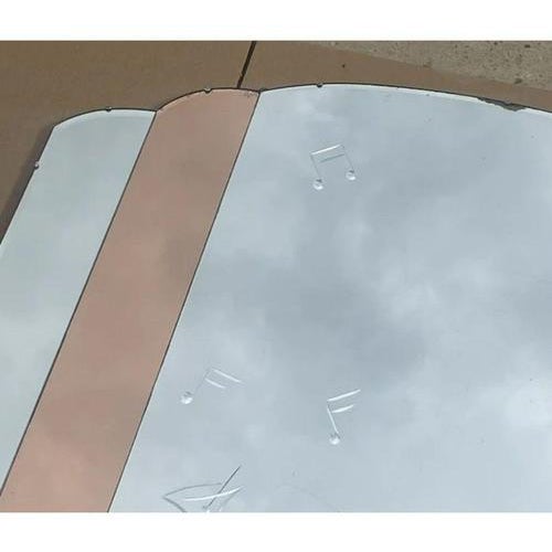 Large French Art Deco Amber Peach Bevelled Wall Mirror, 1930s For Sale - Image 10 of 13