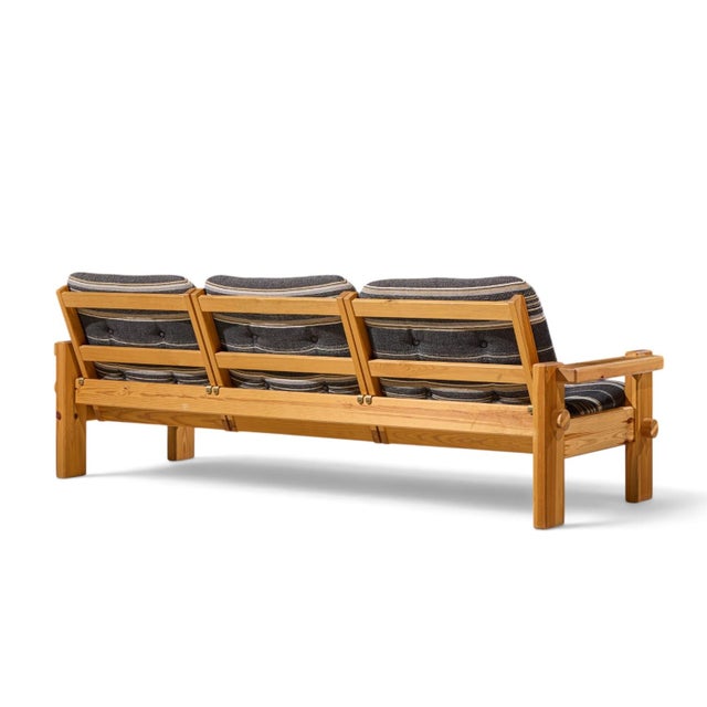 Wood Yngve Ekström for Swedese Dymling Mid Century Swedish Pine Sofa For Sale - Image 7 of 9