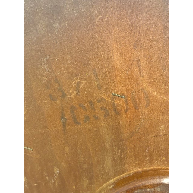 Mid 20th Century Vintage Mid Century Three-Tier Oak Dumbwaiter Pie Table With Deep Scalloped Shelves & Brass Paw Feet For Sale - Image 5 of 12