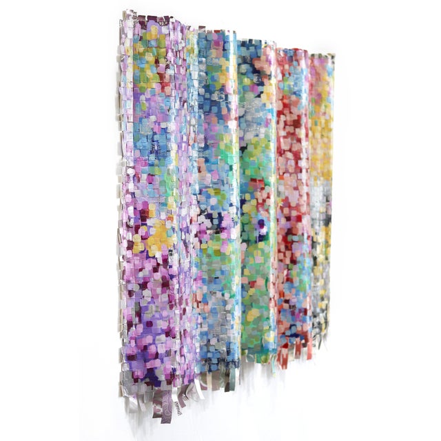 My Joyful Heart - Lively Colorful Abstract 3-D Painted Weaving Original Artwork by Shiri Phillips For Sale In Los Angeles - Image 6 of 9