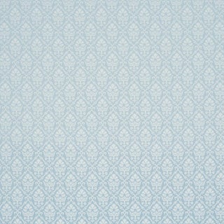 Sample - Schumacher Grant Damask Fabric In Robin'S Egg For Sale