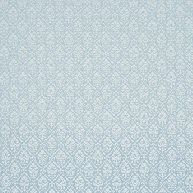 Sample - Schumacher Grant Damask Fabric In Robin'S Egg For Sale