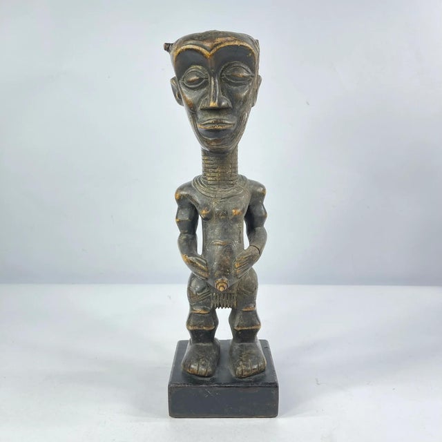 Early 20th Century Early 20th Century Ndengese Wooden Figure on Custom Base For Sale - Image 5 of 9