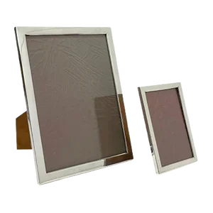 Dutch Rectangular Silver Picture Frames, Set of 2