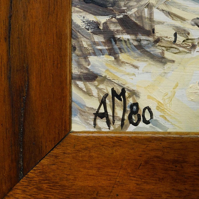 Wood Alexander Michael Oil Painting of Bergen in Winter 1980 For Sale - Image 7 of 8