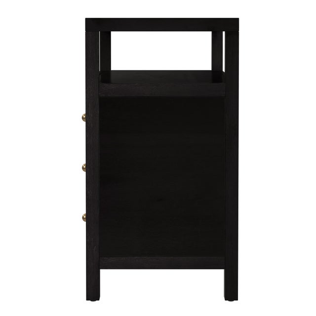 2020s Nora 27 in. W Rectangular Wood 3 Drawer Tall Nightstand with Open Shelf on Top, Antique Coffee For Sale - Image 5 of 8