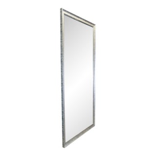 1980s Modern Silver Full Length Beaded Dressing Mirror Mantel Floor For Sale