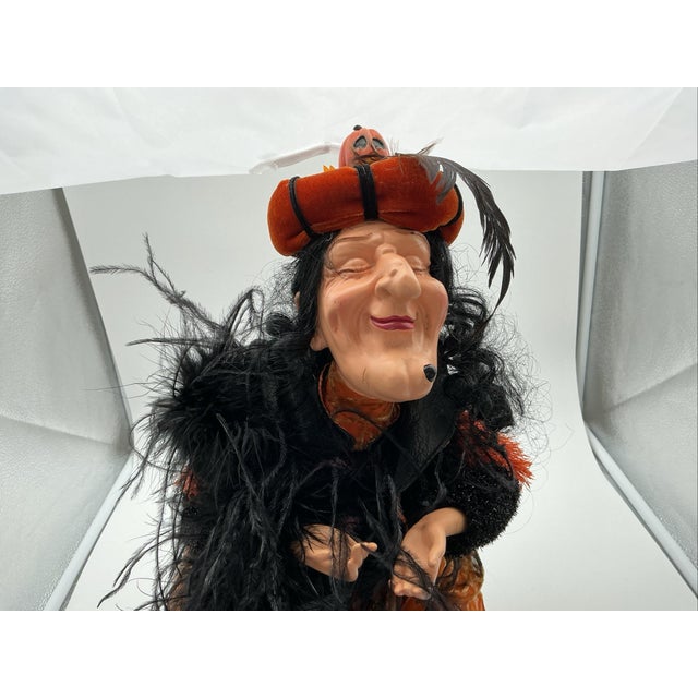 Gothic Katherine’s Collection Style Halloween Doll 20” Vintage Retired Feathered Hat Mint For Sale - Image 3 of 6