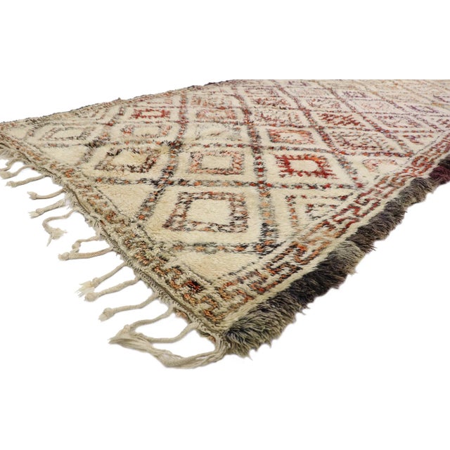 Mid-Century Modern Vintage Beni Ourain Moroccan Rug - 06'01 x 12'06 For Sale - Image 3 of 9