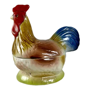 French Faience Figural Hen Pâté Terrine, Michel Caugant