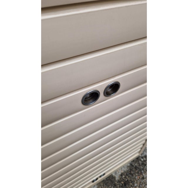 White Iron Storage Cabinet with Shutter, 1950s For Sale - Image 4 of 14