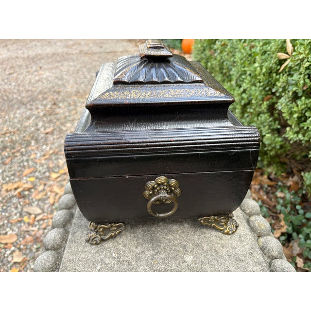 19th Century English Regency Leather Box For Sale - Image 4 of 13