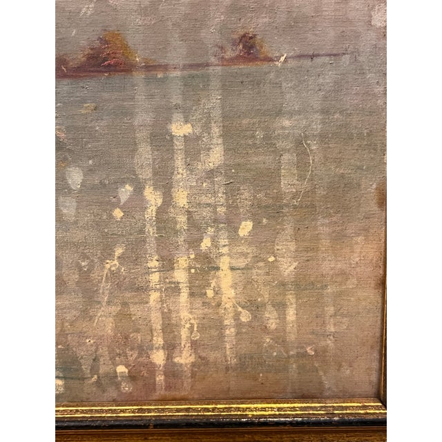 1929 Antique Old Florida Daytona Coastal Landscape Painting on Board, Original Gilt Frame For Sale In West Palm - Image 6 of 8